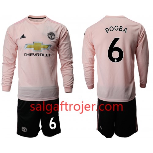 Manchester United Fodboldtrøjer POGBA 6 Børn Udebanesæt 2018/19 Langærmet Manchester United Fodboldtrøjer POGBA 6 Børn Udebanesæt 2018/19 Langærmet